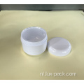 Plastic cosmetische zorgcrème pot met schroefdop